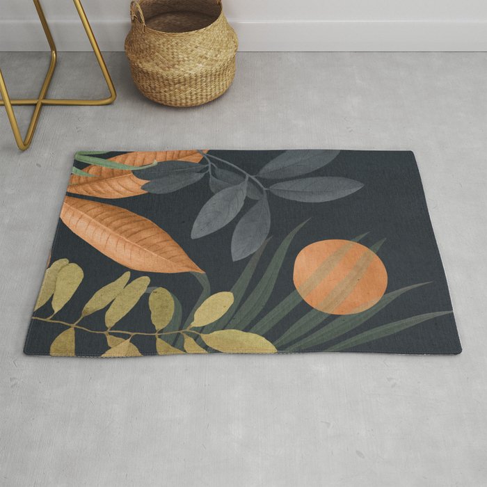 Abstract Art Tropical Leaves 119 Rug Gallery Image 1