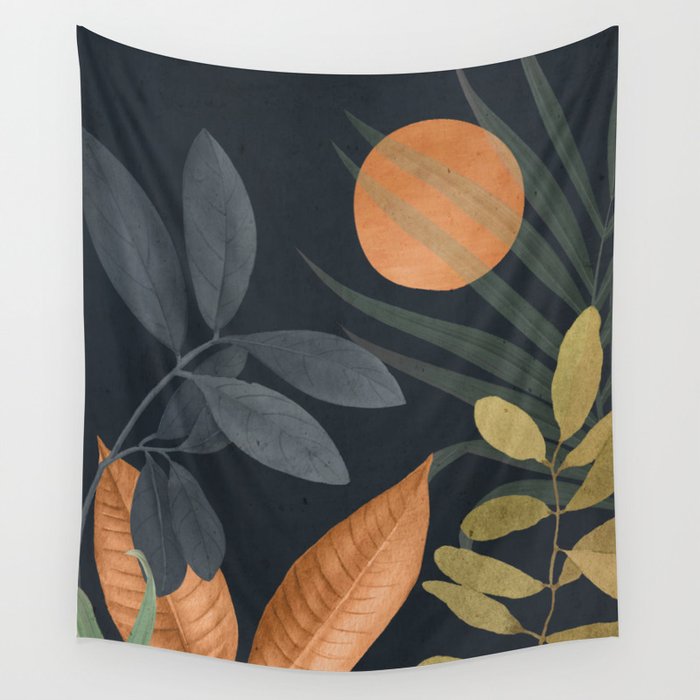 Abstract Art Tropical Leaves 119 Wall Tapestry Gallery Image 4