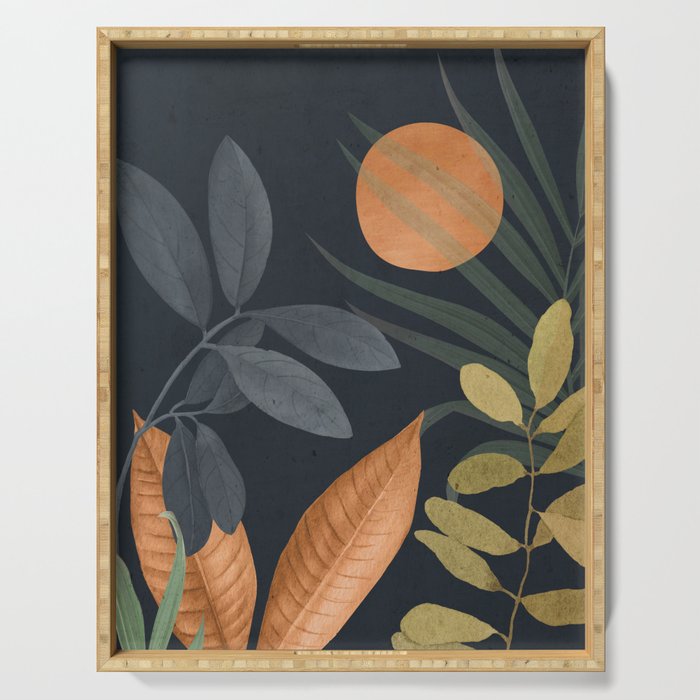 Abstract Art Tropical Leaves 119 Serving Tray Gallery Image 1