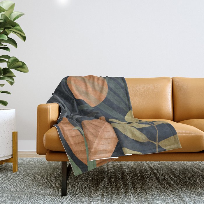 Abstract Art Tropical Leaves 119 Throw Blanket Gallery Image 1