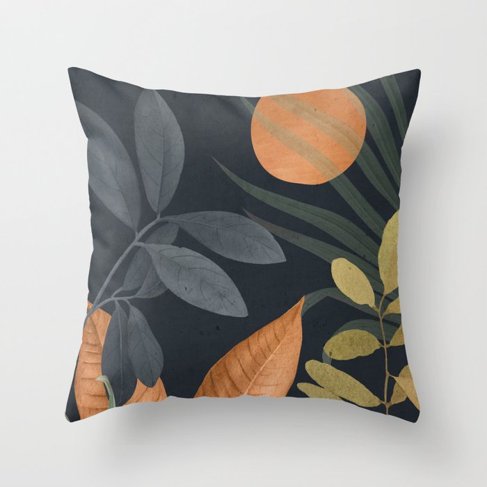 Abstract Art Tropical Leaves 119 Throw Pillow Gallery Image 6