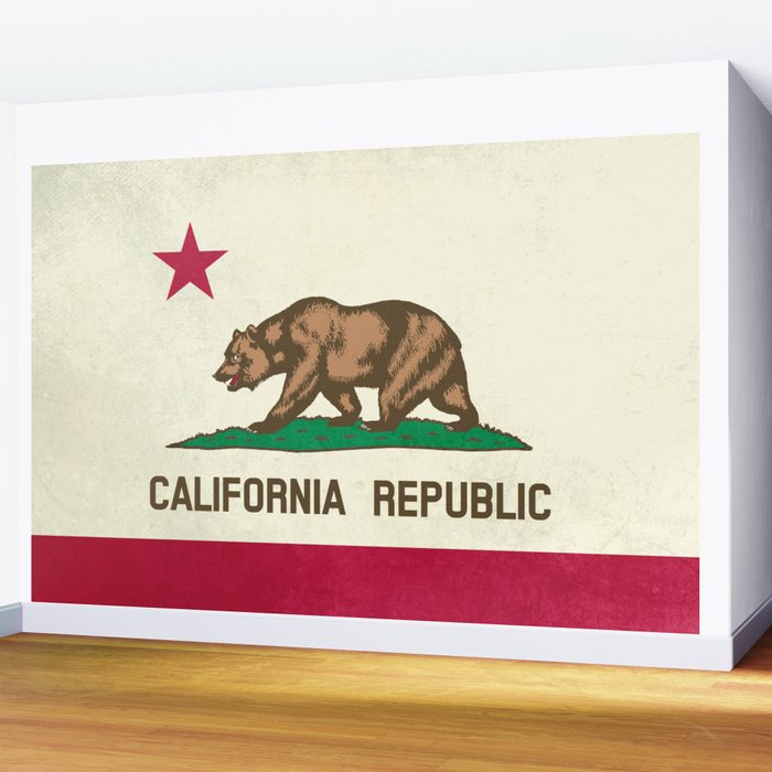 California Republic Flag Wall Mural Gallery Image 2
