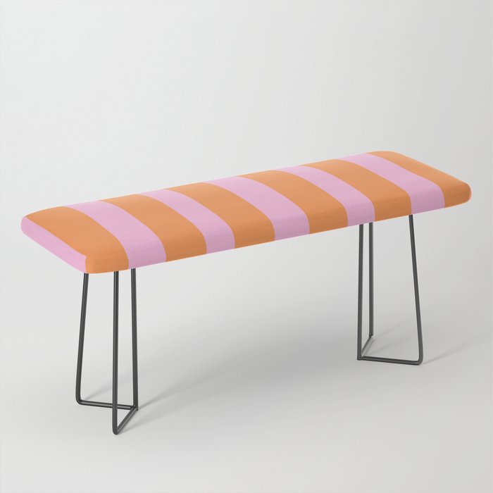 Orange and Pink Stripes  Bench Gallery Image 1