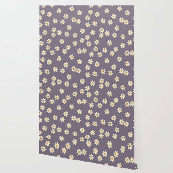 Tiny Flowers / Lavender & Orange Wallpaper Gallery Image 2