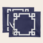 Greek Key Square White On Navy Blue Placemat Gallery Image 1