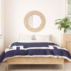 Greek Key Square White On Navy Blue Duvet Cover Gallery Image 3