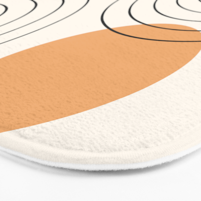 Mid Century Modern Geometric 61 (Rainbow and Sun Abstraction) Bath Mat Gallery Image 3