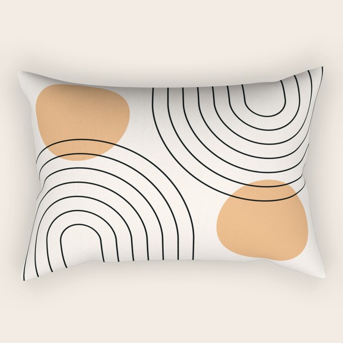 Mid Century Modern Geometric 61 (Rainbow and Sun Abstraction) Rectangular Pillow Gallery Image 2