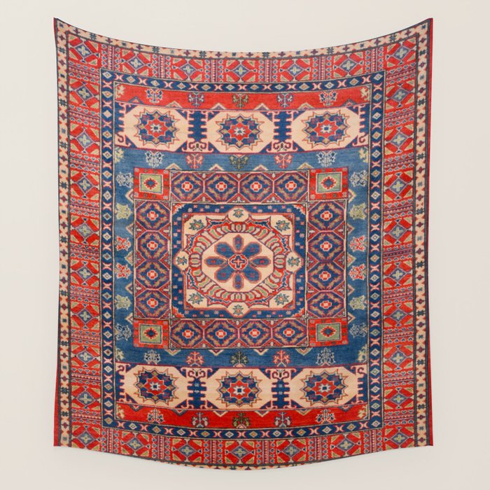Square Bloom Kazak Handmade Rug Wall Tapestry Gallery Image 4