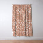 Floral, Butterfly Art, Line Drawing, Terracotta Window Curtain Gallery Image 3