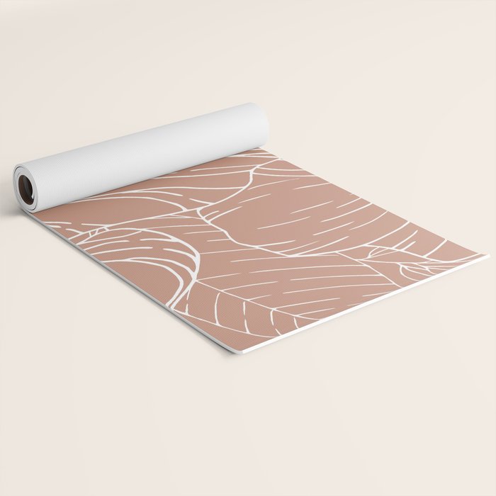 Floral, Butterfly Art, Line Drawing, Terracotta Yoga Mat Gallery Image 2