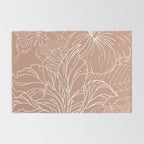 Floral, Butterfly Art, Line Drawing, Terracotta Rug Gallery Image 2