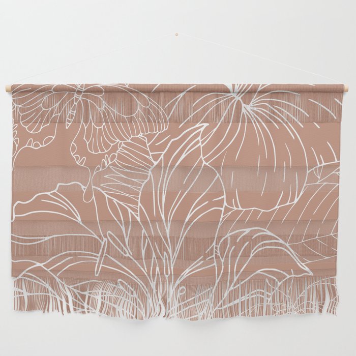 Floral, Butterfly Art, Line Drawing, Terracotta Wall Hanging Gallery Image 1