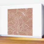 Floral, Butterfly Art, Line Drawing, Terracotta Wall Mural Gallery Image 2
