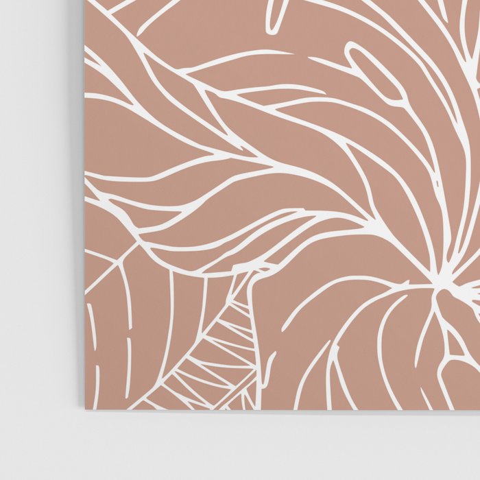 Floral, Butterfly Art, Line Drawing, Terracotta Poster Gallery Image 3