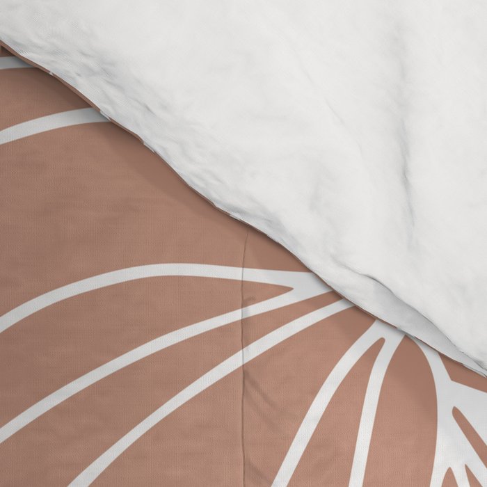 Floral, Butterfly Art, Line Drawing, Terracotta Comforter Gallery Image 4