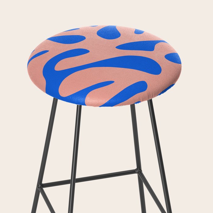 Rose Bud & Azure Blue: Matisse Paper Cutouts 02 Stool Gallery Image 2