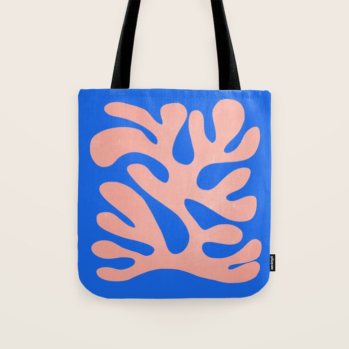Rose Bud & Azure Blue: Matisse Paper Cutouts 02 Tote Bag Gallery Image 1