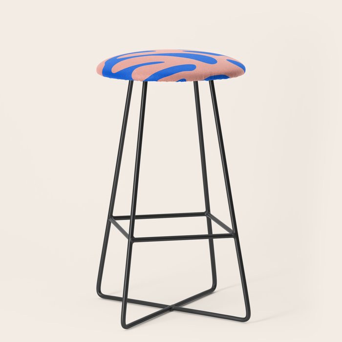 Rose Bud & Azure Blue: Matisse Paper Cutouts 02 Stool Gallery Image 1