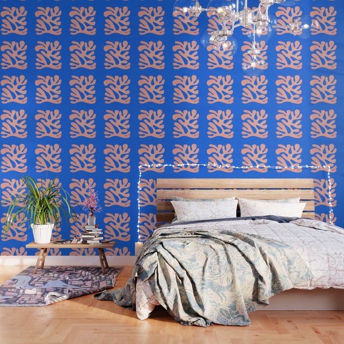 Rose Bud & Azure Blue: Matisse Paper Cutouts 02 Wallpaper Gallery Image 1