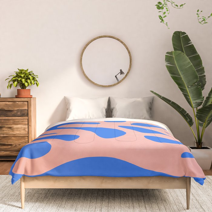 Rose Bud & Azure Blue: Matisse Paper Cutouts 02 Comforter Gallery Image 3
