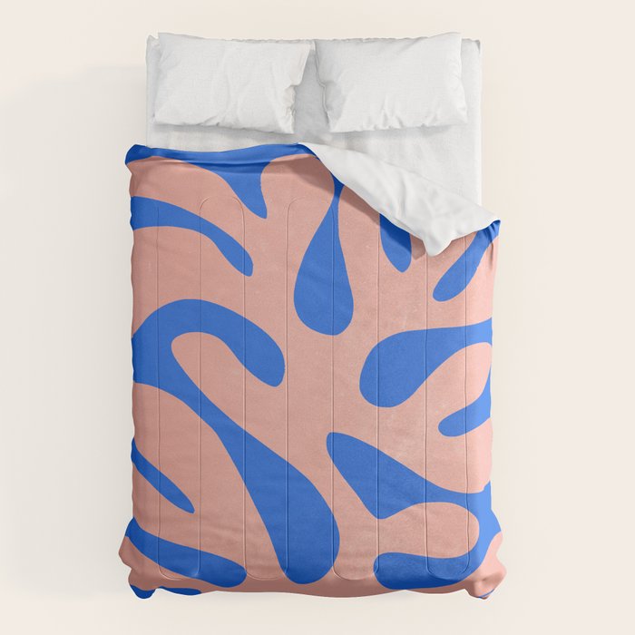 Rose Bud & Azure Blue: Matisse Paper Cutouts 02 Comforter Gallery Image 6