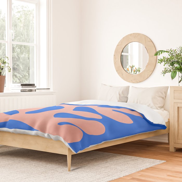 Rose Bud & Azure Blue: Matisse Paper Cutouts 02 Duvet Cover Gallery Image 2