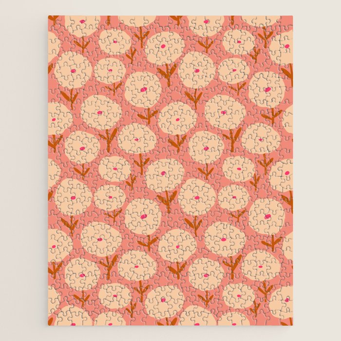 Simple Bold Floral - Fall Colors Jigsaw Puzzle Gallery Image 1