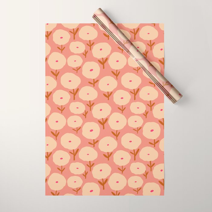 Simple Bold Floral - Fall Colors Wrapping Paper Gallery Image 1