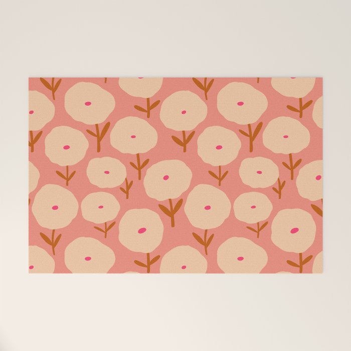 Simple Bold Floral - Fall Colors Welcome Mat Gallery Image 1