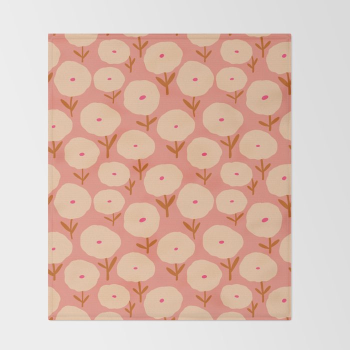 Simple Bold Floral - Fall Colors Throw Blanket Gallery Image 2