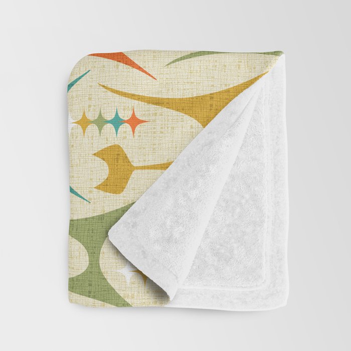 Mid Mod Meow on Lt Tan ©studioxtine Throw Blanket Gallery Image 3