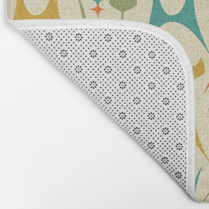 Mid Mod Meow on Lt Tan ©studioxtine Bath Mat Gallery Image 2