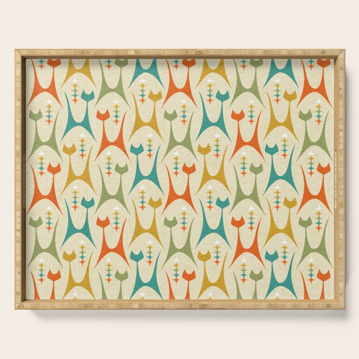 Mid Mod Meow on Lt Tan ©studioxtine Serving Tray Gallery Image 1