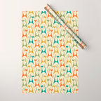 Mid Mod Meow on Lt Tan ©studioxtine Wrapping Paper Gallery Image 1