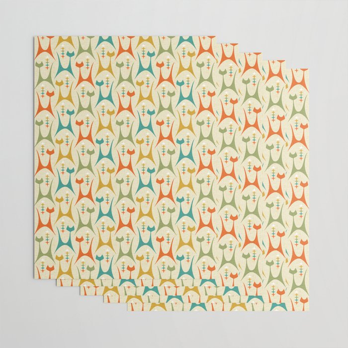 Mid Mod Meow on Lt Tan ©studioxtine Wrapping Paper Gallery Image 3