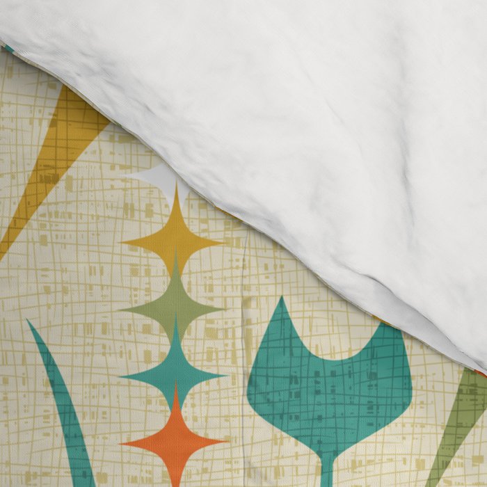 Mid Mod Meow on Lt Tan ©studioxtine Comforter Gallery Image 4