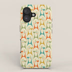 Mid Mod Meow on Lt Tan ©studioxtine iPhone Case Gallery Image 1