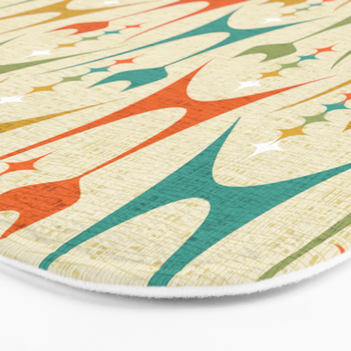 Mid Mod Meow on Lt Tan ©studioxtine Bath Mat Gallery Image 3