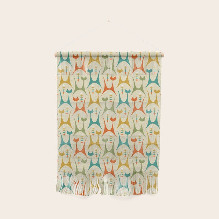 Mid Mod Meow on Lt Tan ©studioxtine Wall Hanging Gallery Image 1