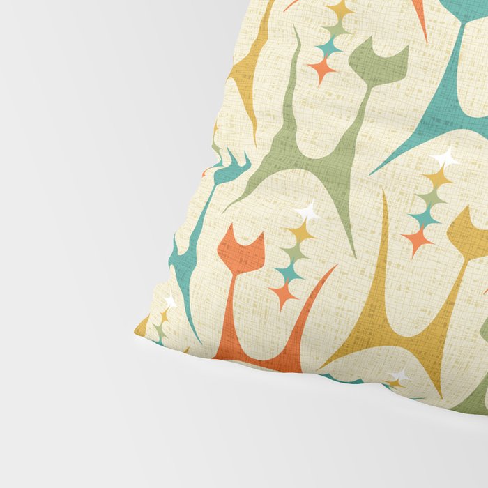 Mid Mod Meow on Lt Tan ©studioxtine Pillow Sham Gallery Image 4