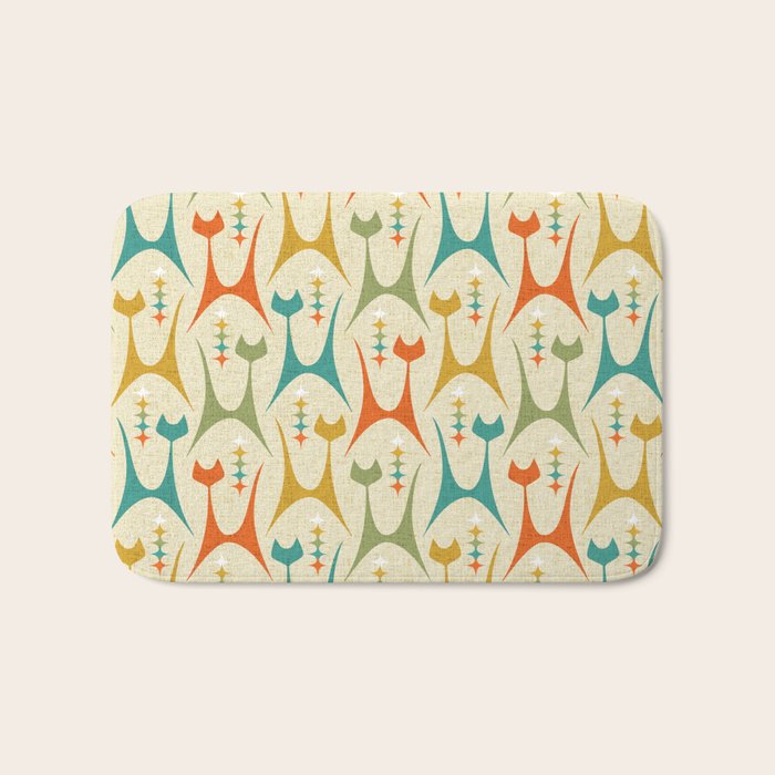Mid Mod Meow on Lt Tan ©studioxtine Bath Mat Gallery Image 1
