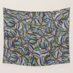 Layered Monstera - Blue Wall Tapestry Gallery Image 4