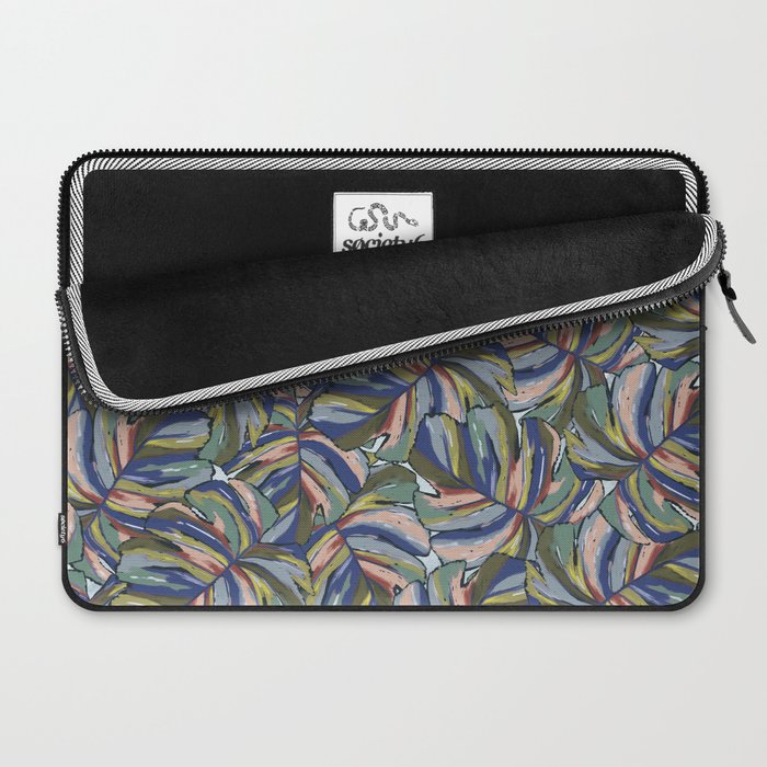 Layered Monstera - Blue Laptop Sleeve Gallery Image 2