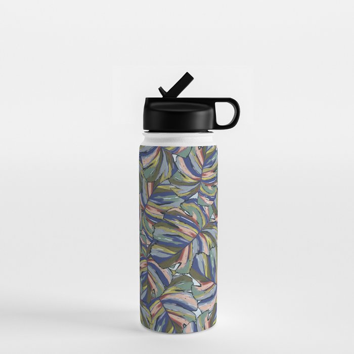 Layered Monstera - Blue Water Bottle Gallery Image 1