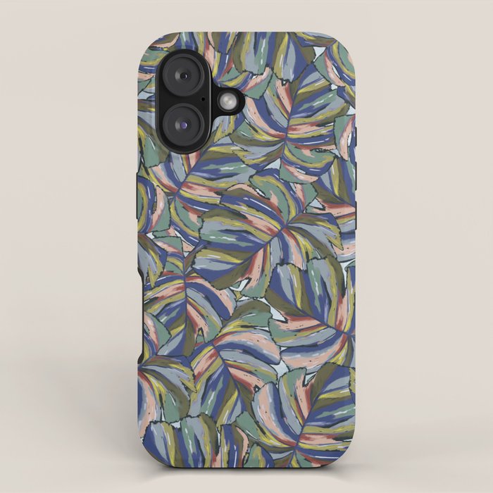 Layered Monstera - Blue iPhone Case Gallery Image 1