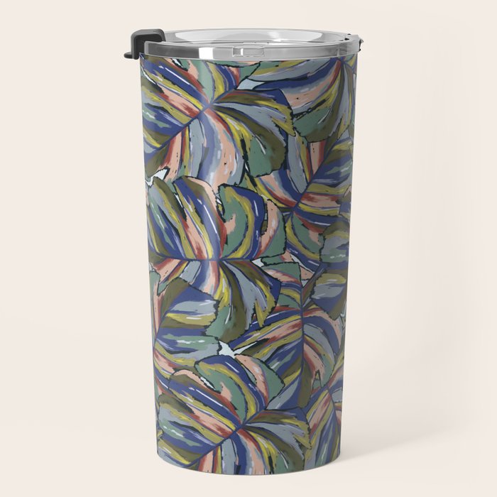 Layered Monstera - Blue Travel Mug Gallery Image 3