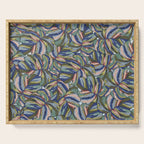 Layered Monstera - Blue Serving Tray Gallery Image 1