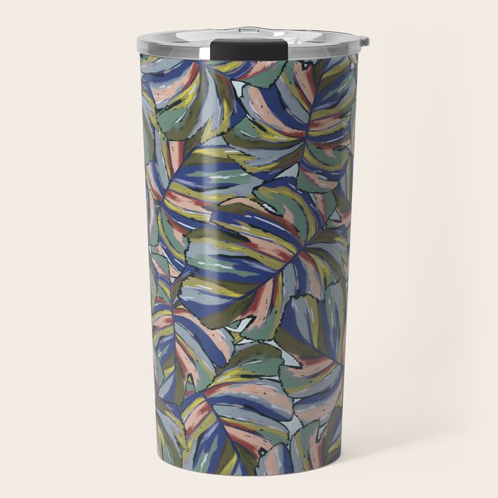 Layered Monstera - Blue Travel Mug Gallery Image 1