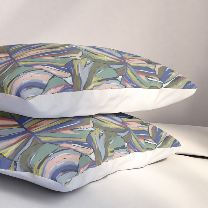 Layered Monstera - Blue Pillow Sham Gallery Image 3